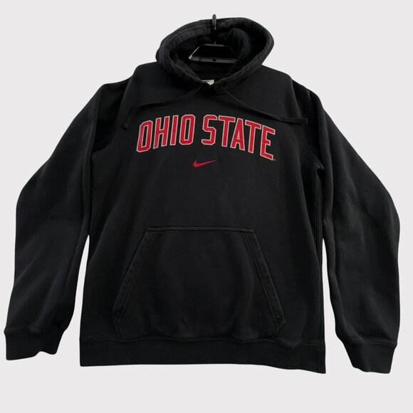 Nike Ohio State Hoodie Mens Medium Black Sweatshirt Travis Scott Center Swoosh - Picture 1 of 8